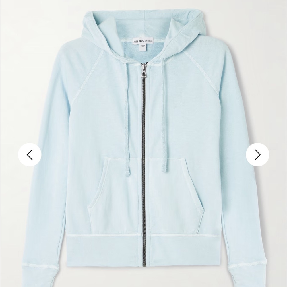 James Perse Blue Vintage French cotton-terry Hoodie